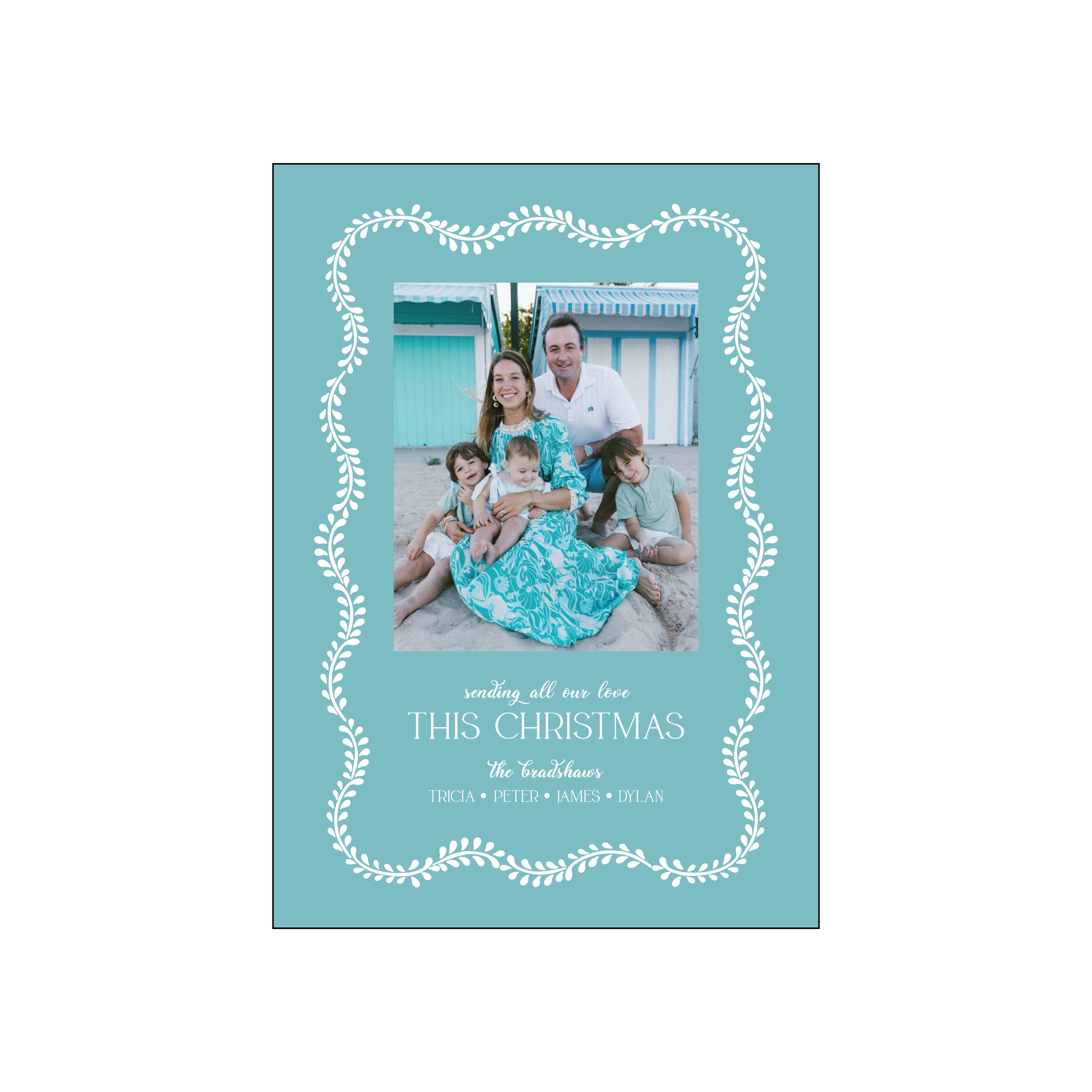 wavy vines | holiday card | foil-stamped