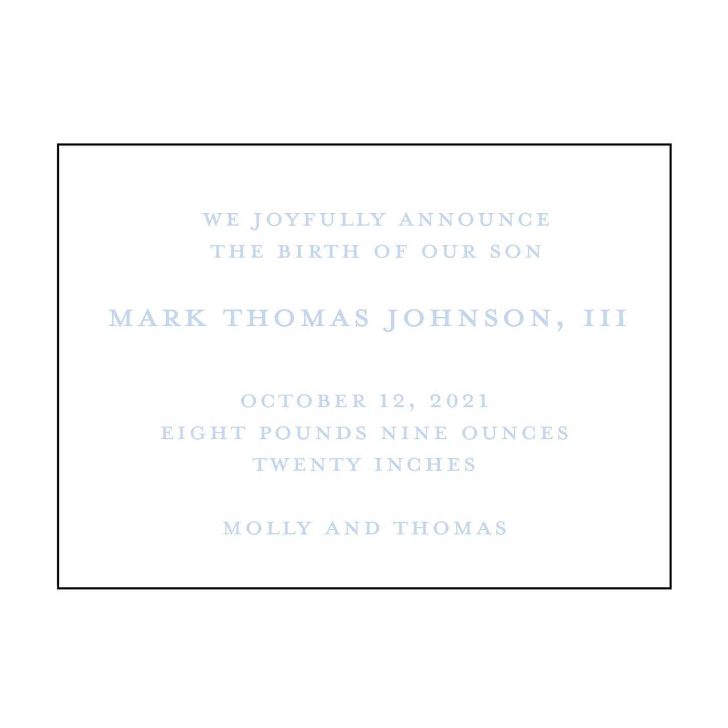 classic block | birth announcement