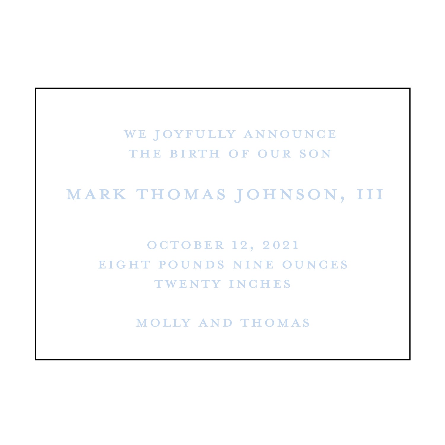 classic block | birth announcement