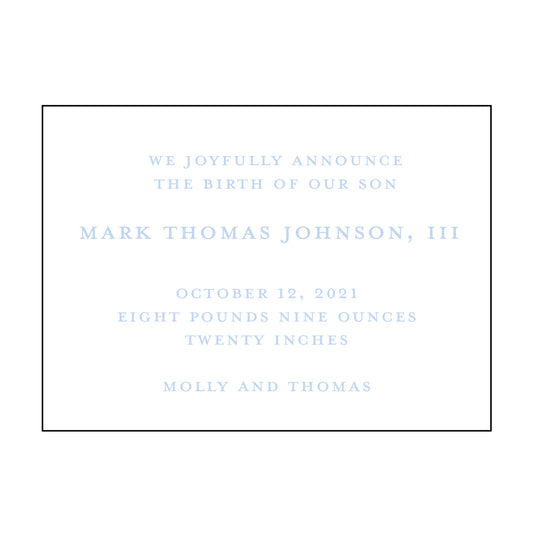 classic block | birth announcement