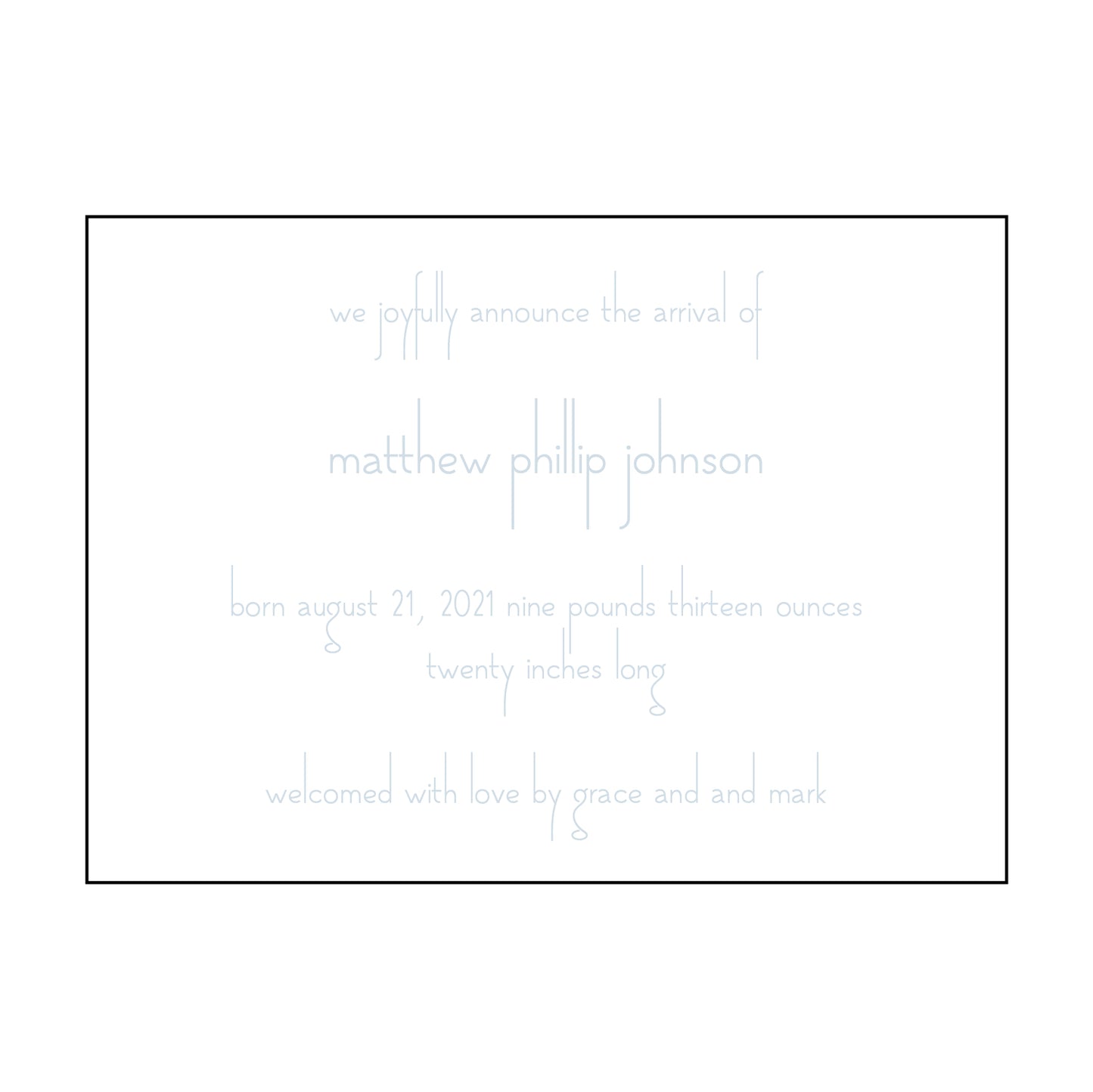 matthew | birth announcement
