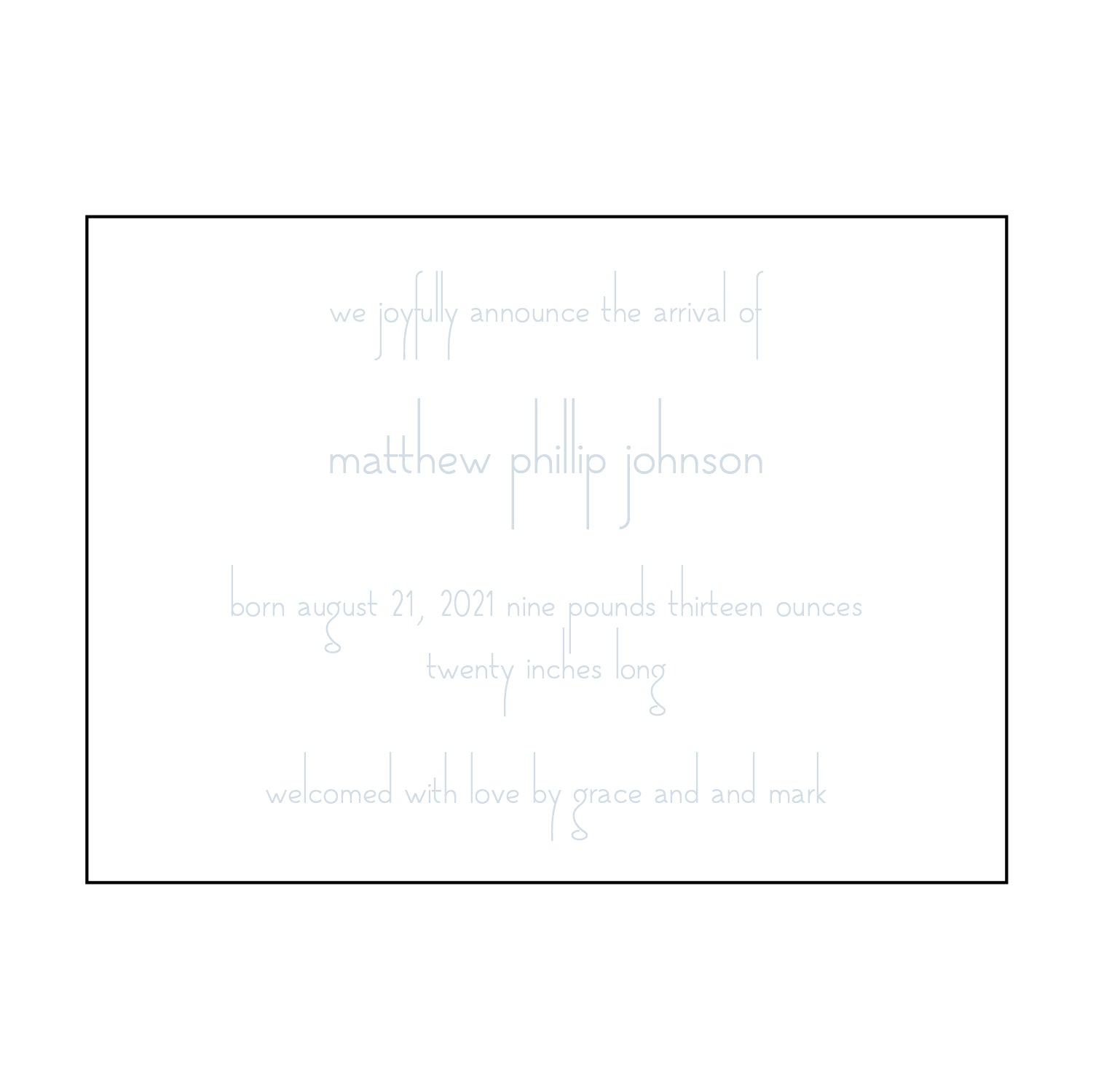 matthew | birth announcement