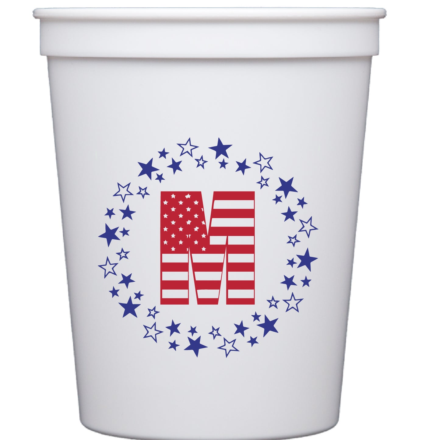 flag letter monogram | stadium cups