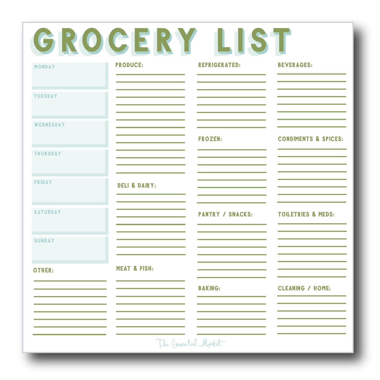 grocery list | Notepad