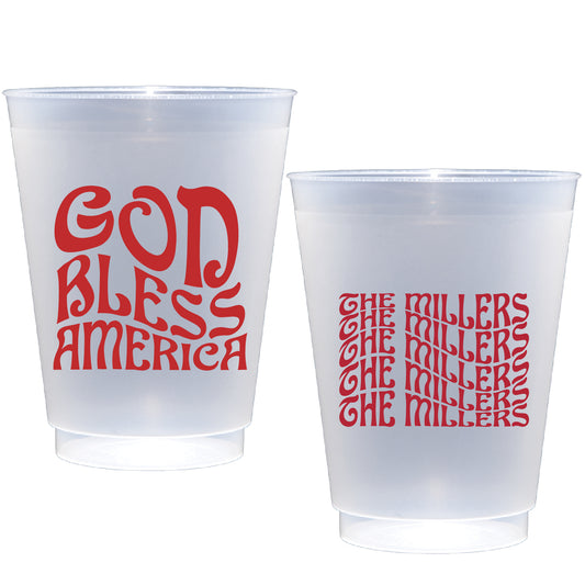 Personalized God Bless America | Frosted Flex Cup