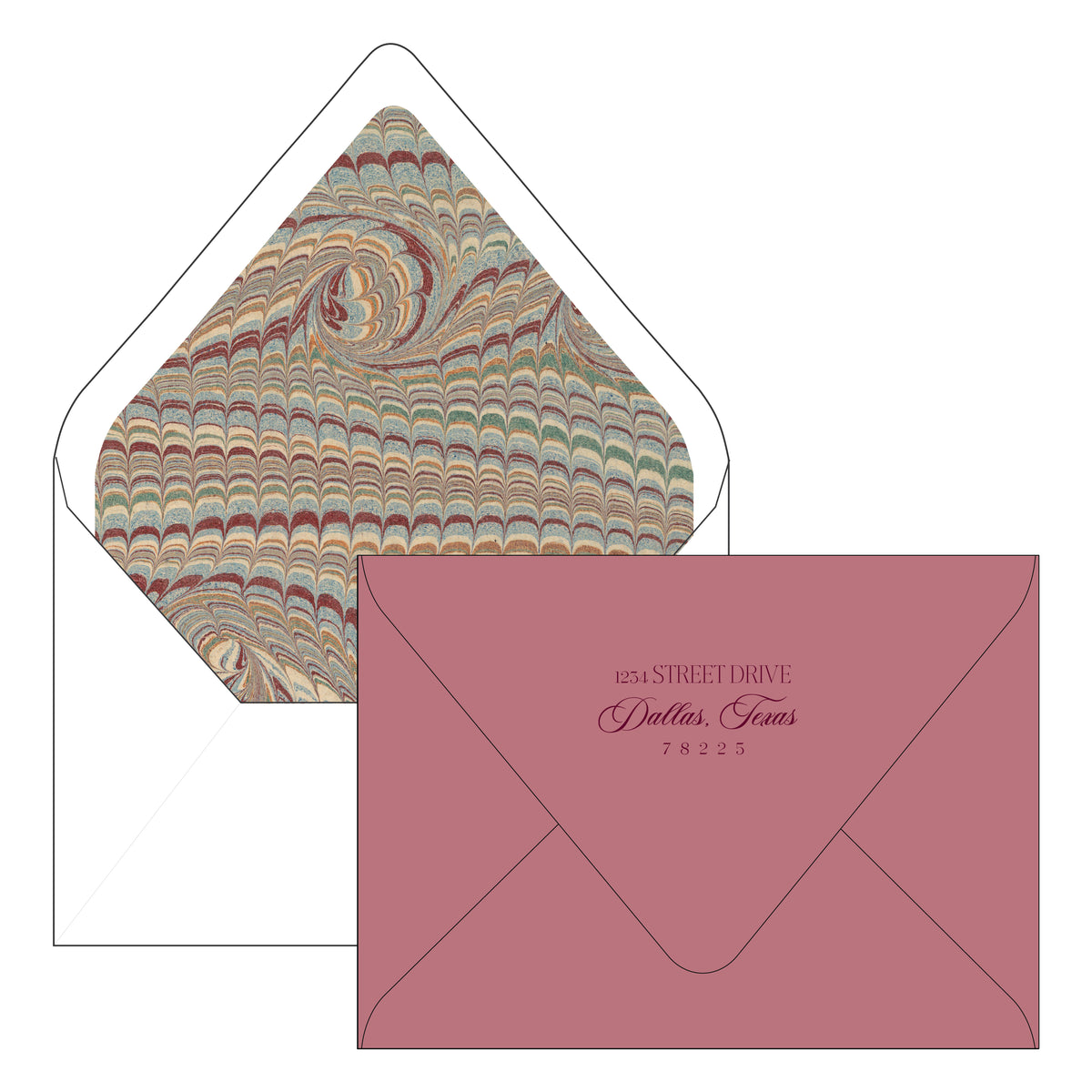 merry marble 2 | holiday card | flat print | die-cut shape