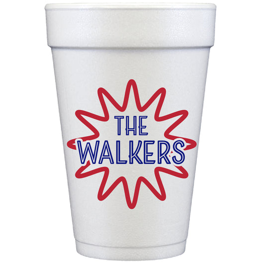 funky star frame | styrofoam cups