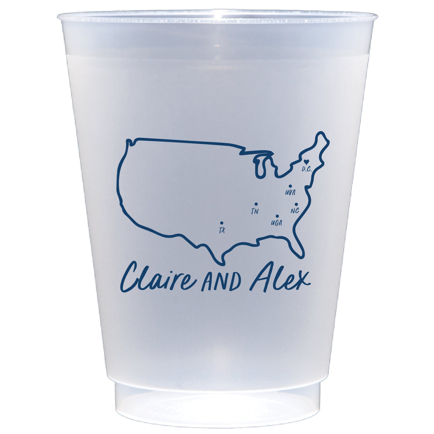 Personalized love map | Frosted Flex Cup