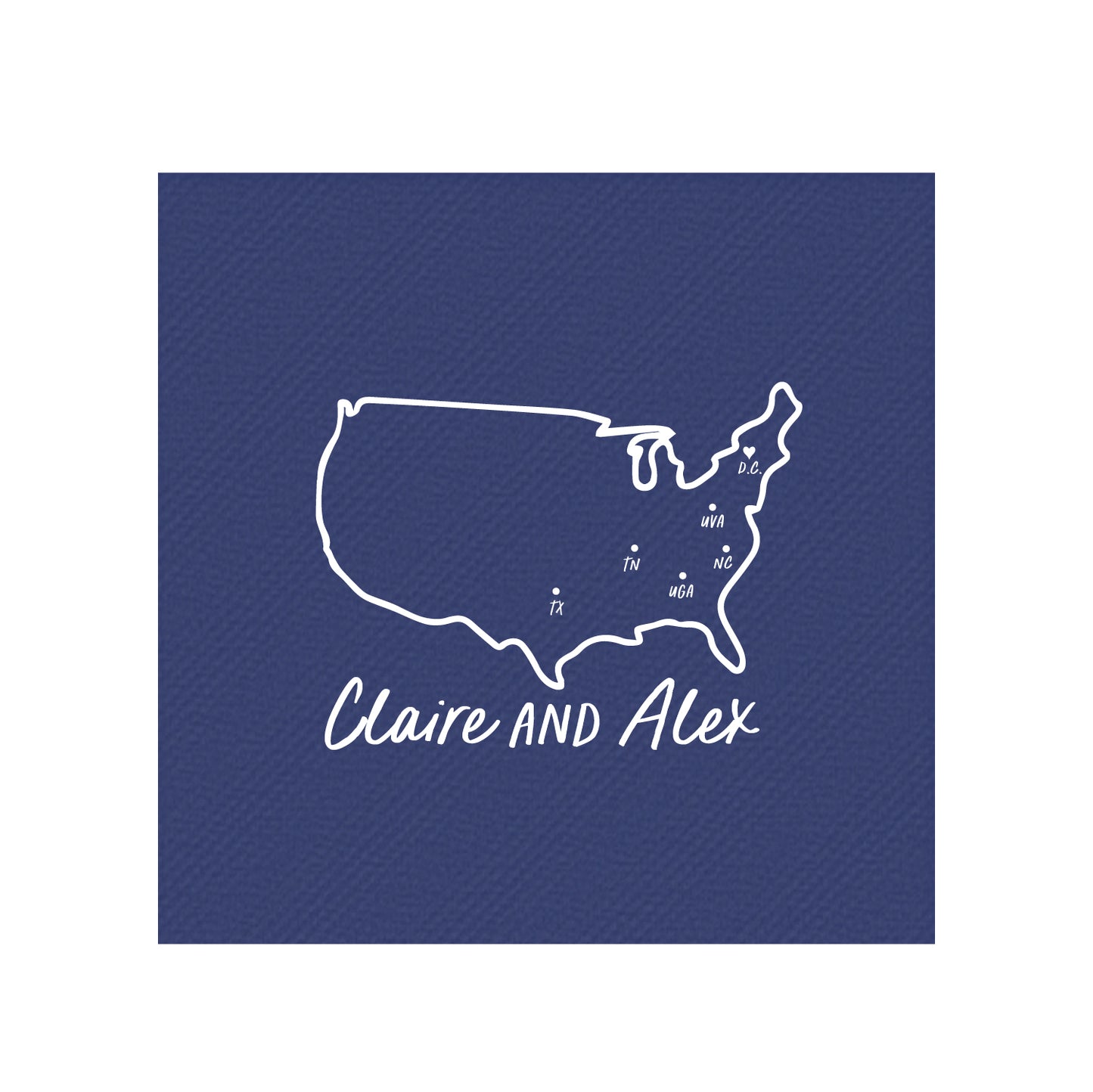 love map | beverage napkins | 3ply or linen