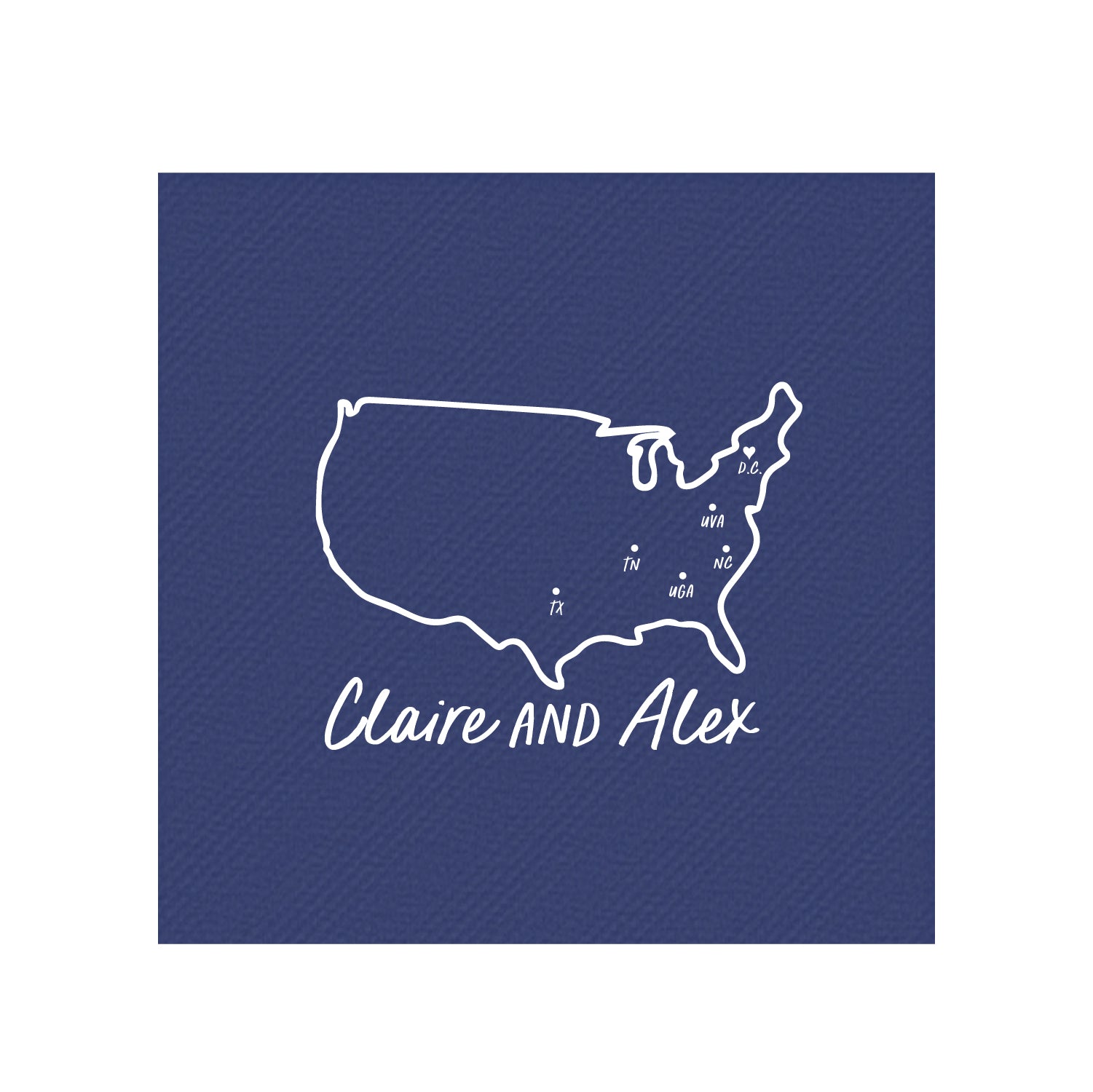 love map | beverage napkins | 3ply or linen