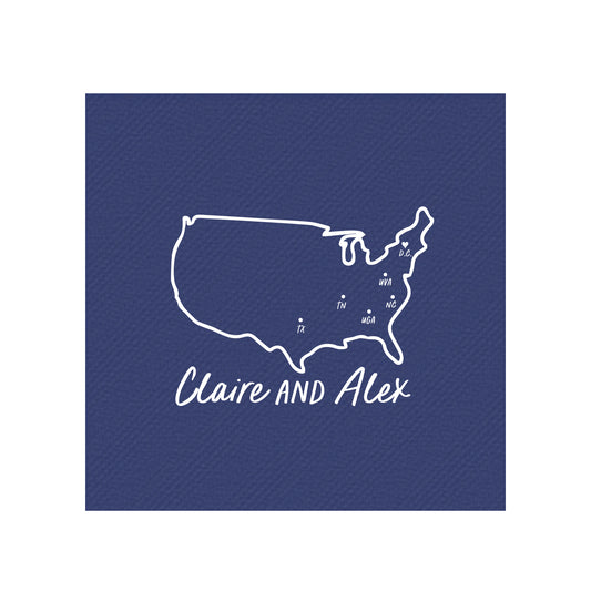 love map | beverage napkins | 3ply or linen