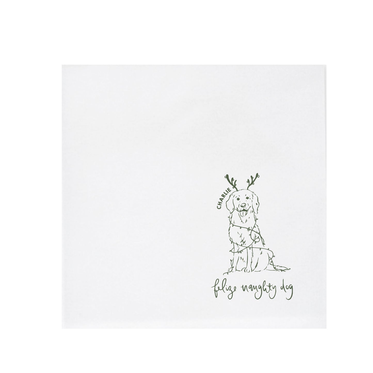 feliz naughty dog | beverage napkins | 3ply or linen