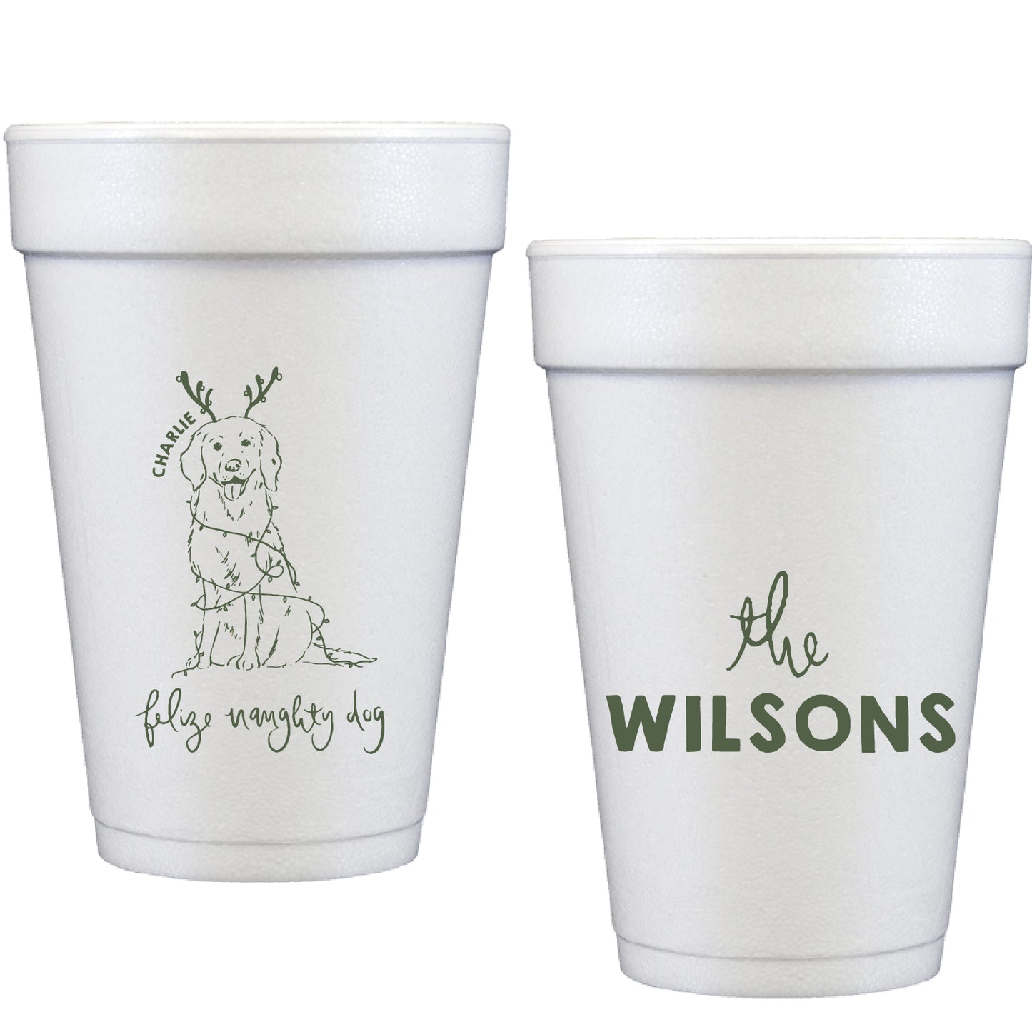 feliz naughty dog | styrofoam cups