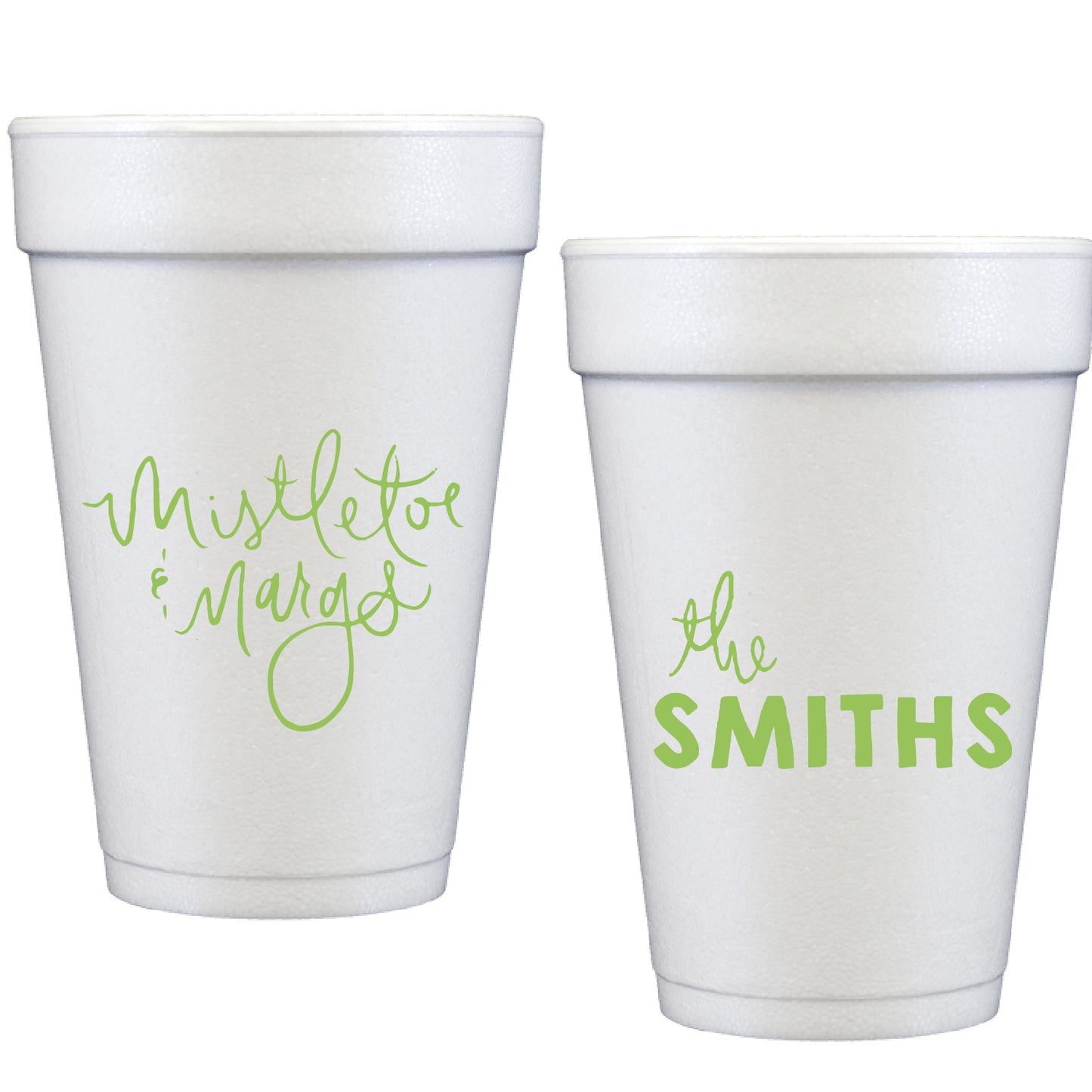 mistletoe margs | styrofoam cups