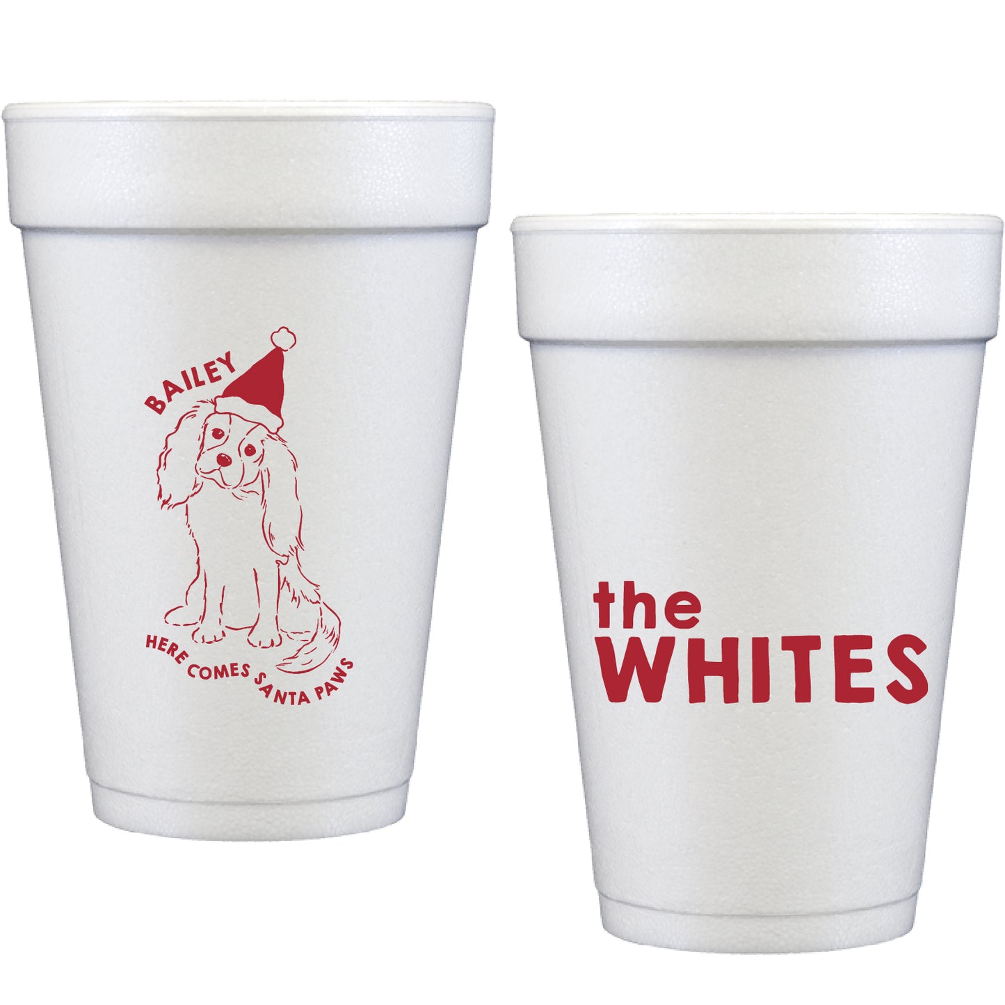 santa paws | styrofoam cups