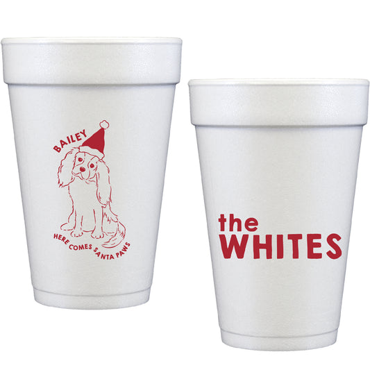 santa paws | styrofoam cups