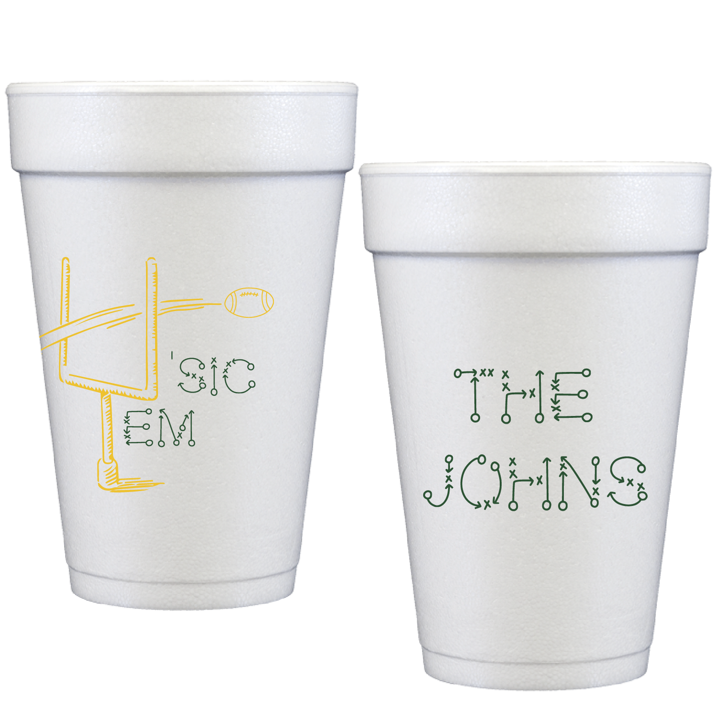 tailgate | sic 'em | styrofoam cup