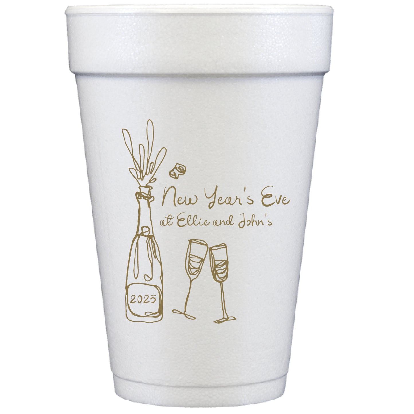 champagne pop | styrofoam cups