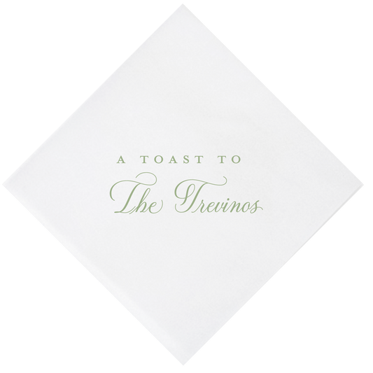 a toast to | beverage napkins | 3ply or linen white