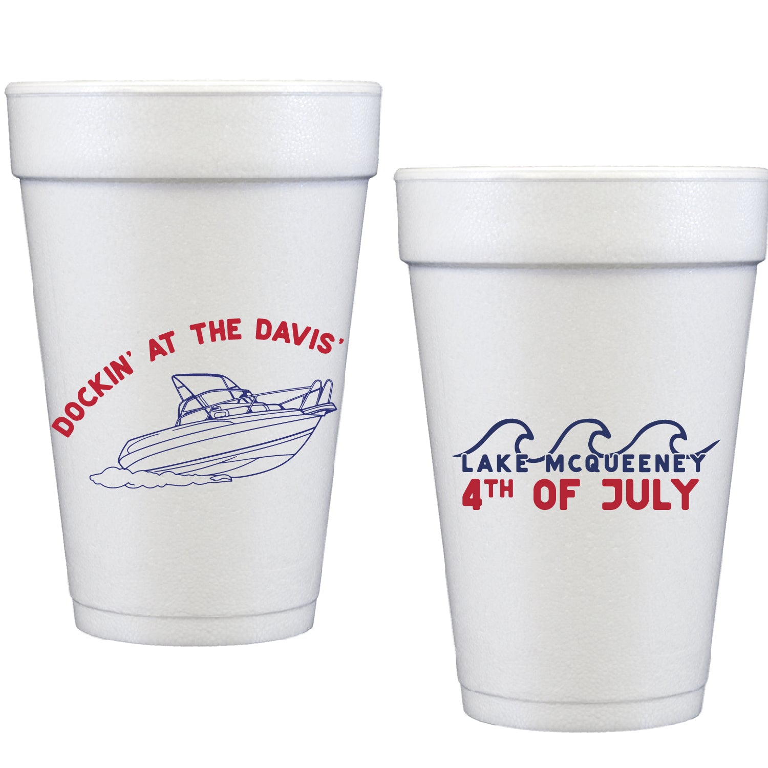 ski boat | styrofoam cups