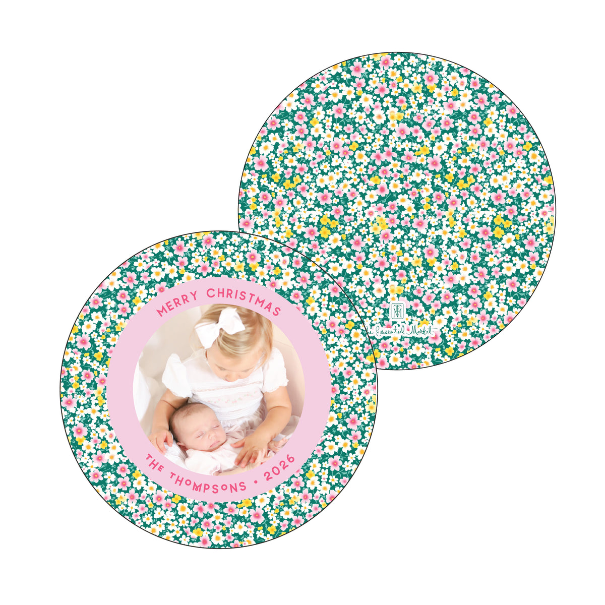 petite floral 2 | holiday card | flat print | die-cut shape