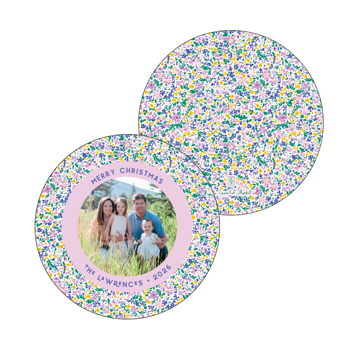 petite floral 4 | holiday card | flat print | die-cut shape