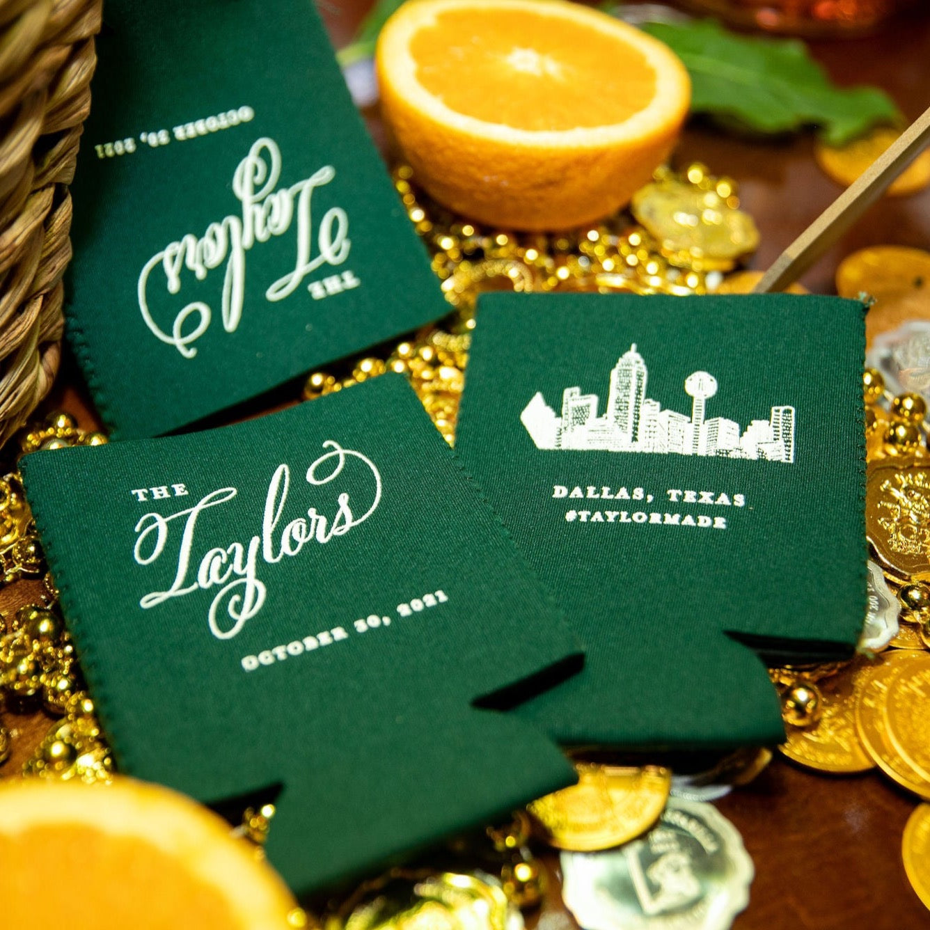 Dallas skyline personalized can koozies