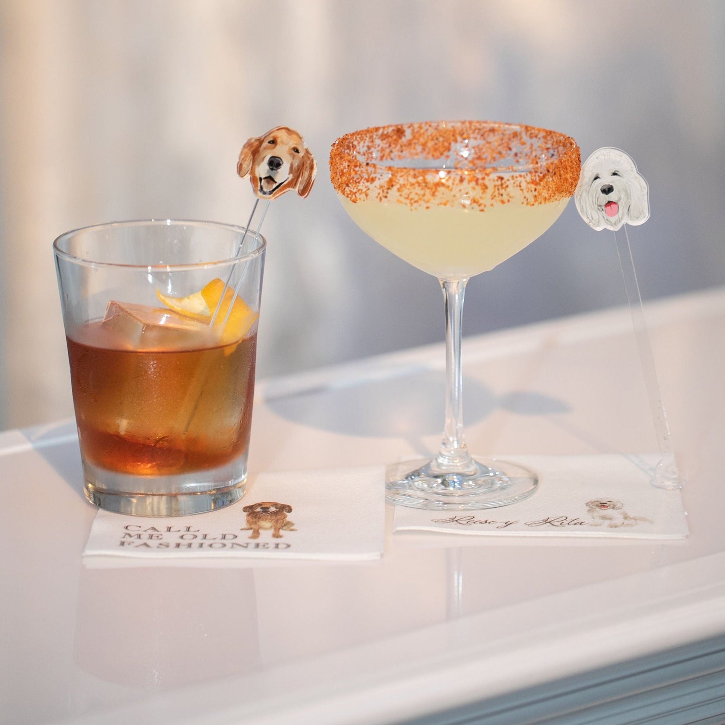 Personalized pet die-cut acrylic stir sticks
