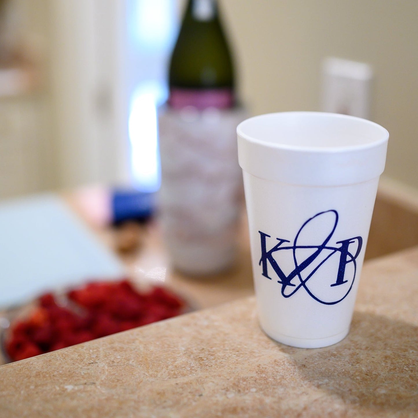 Personalized initials styrofoam cups