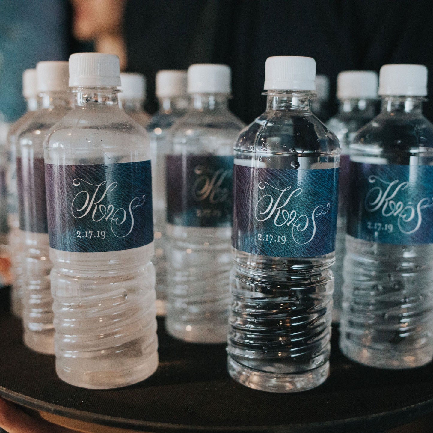 wedding initial personalized waterbottle labels