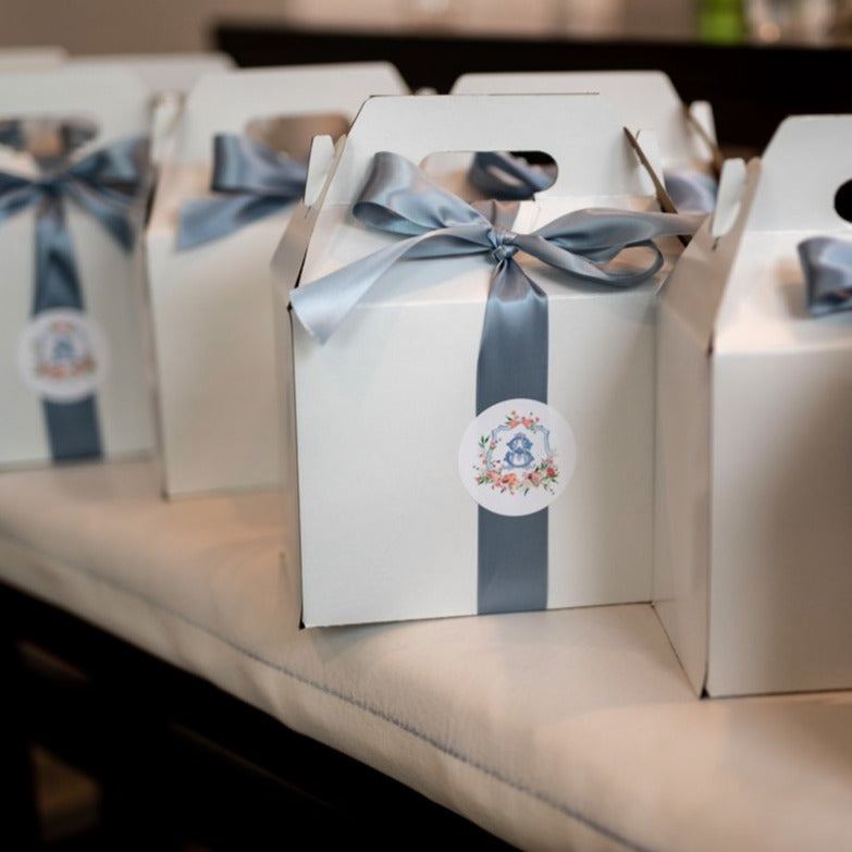 Personalized wedding welcome box stickers