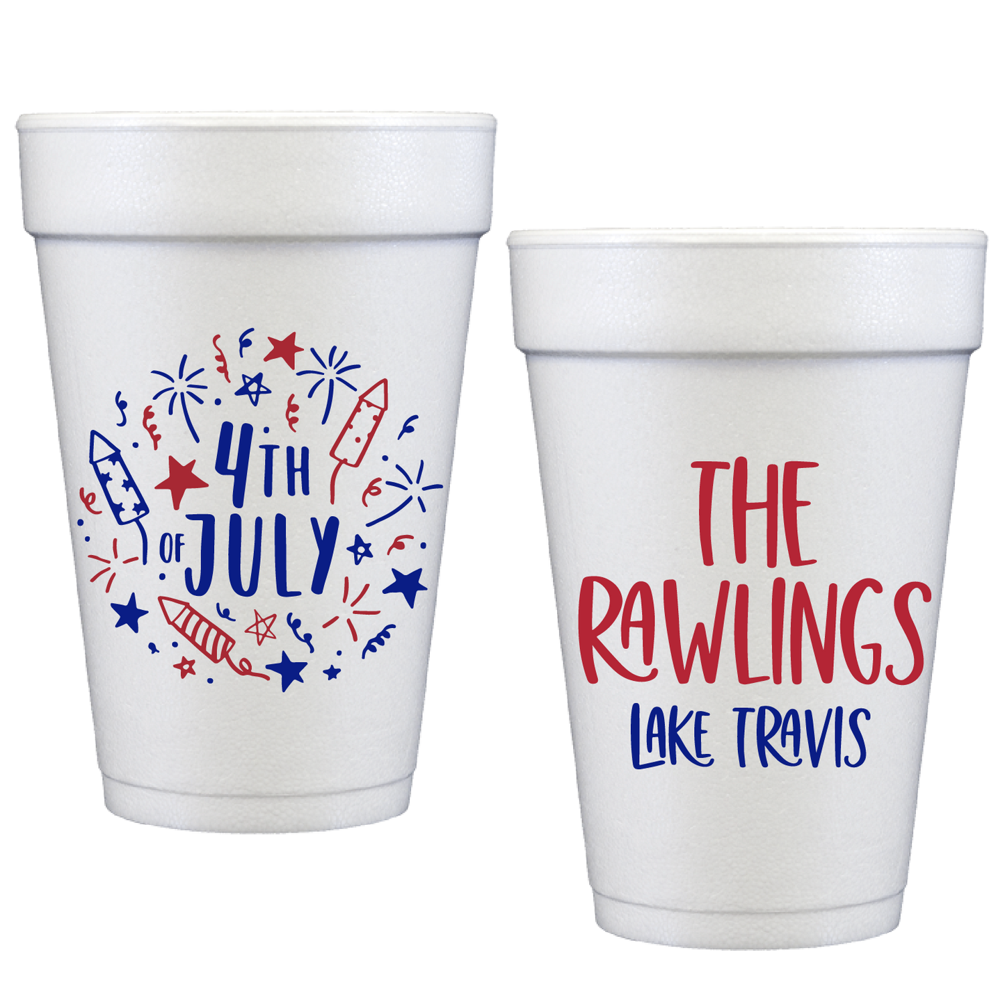 personalized patriotic doodles | styrofoam cup