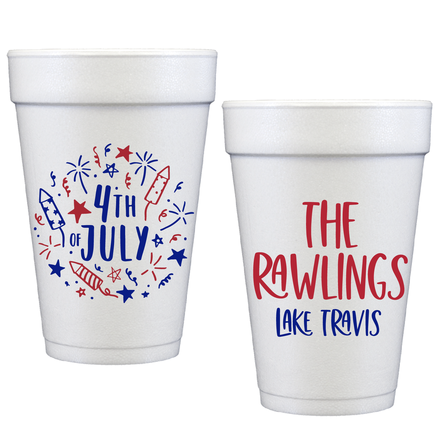 personalized patriotic doodles | styrofoam cup
