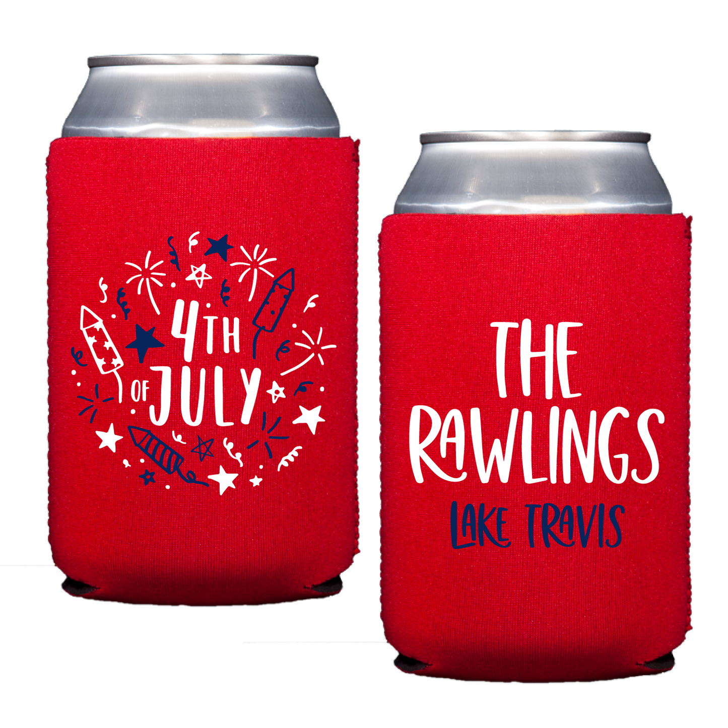 patriotic doodles | can cooler