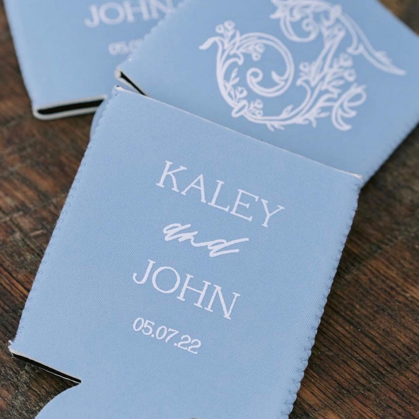 personalized wedding can koozies