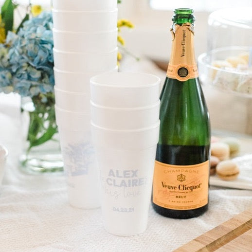 Personalized wedding styrofoam cups