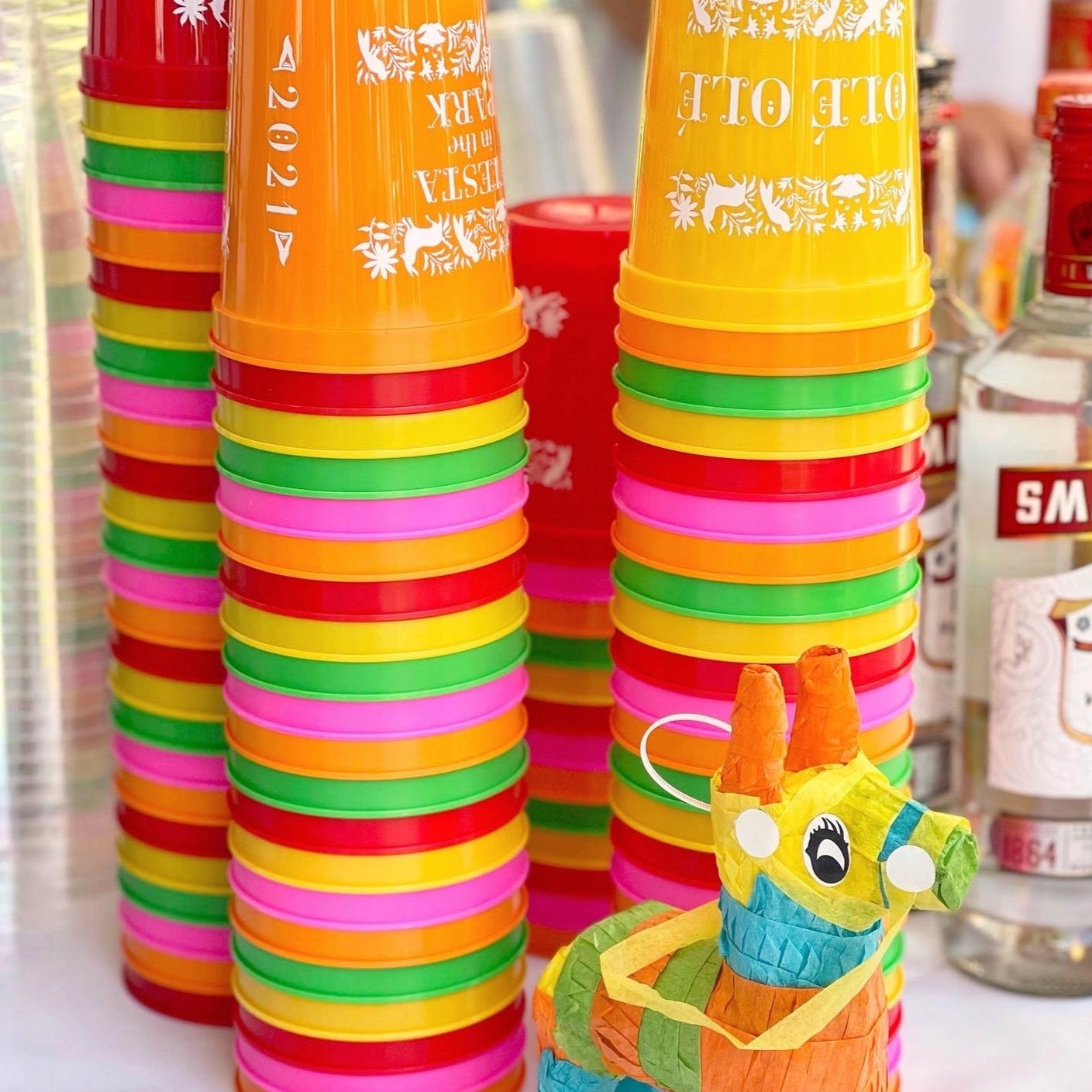 multi colored otomi stadium cups