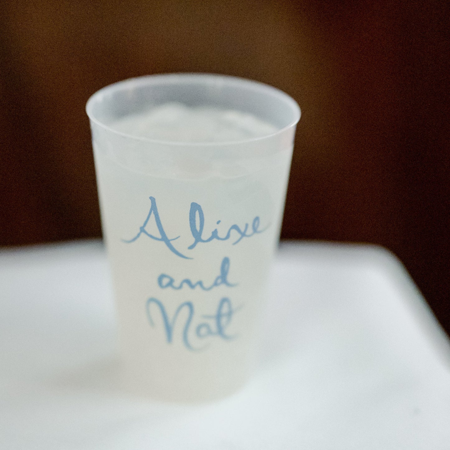 wedding handwriting frosted flex cup