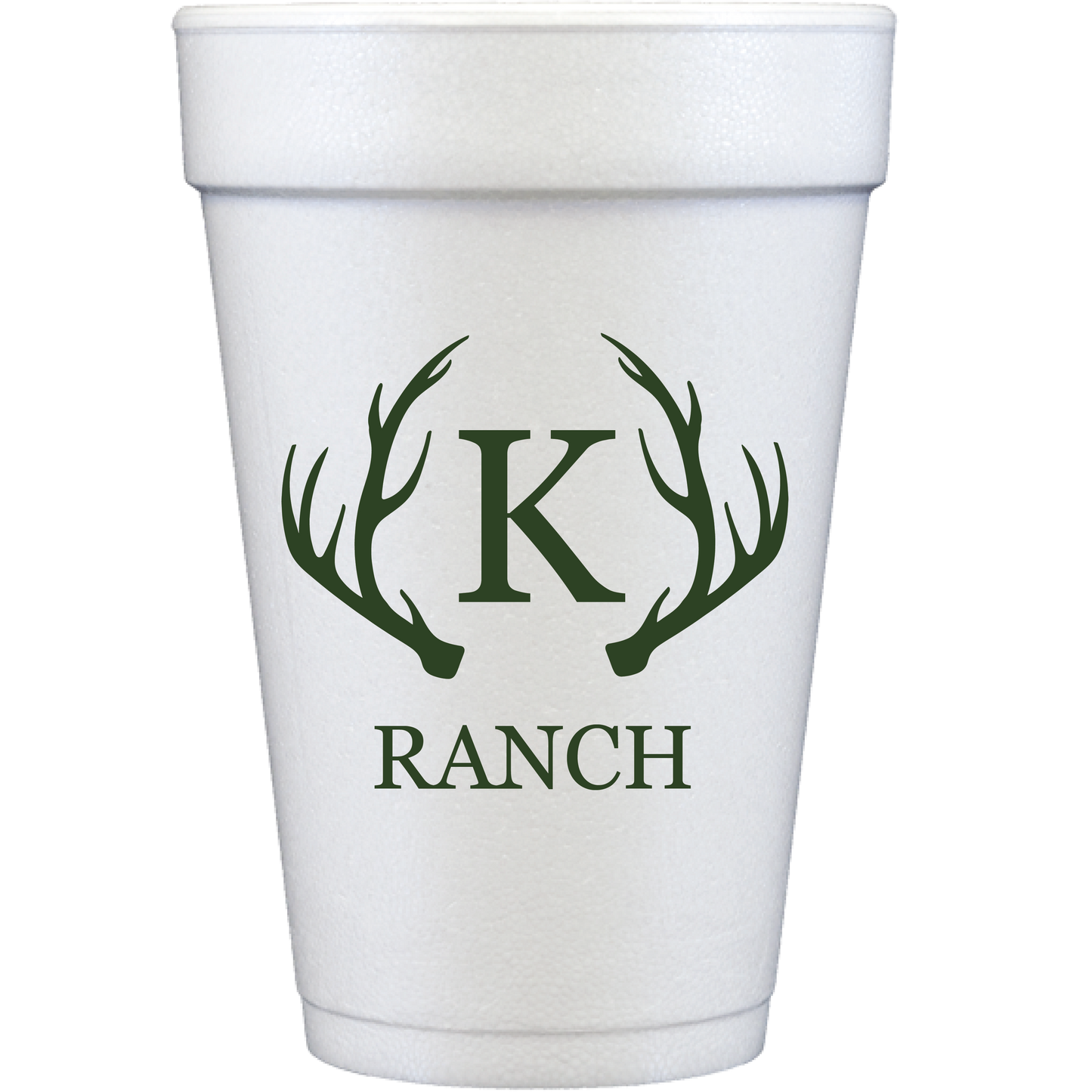 personalized antler monogram | styrofoam cup