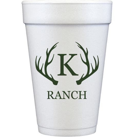 personalized antler monogram | styrofoam cup