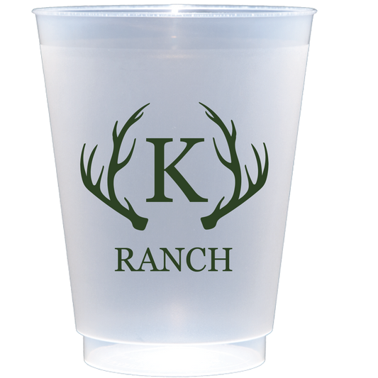 Personalized antler initial | Frosted Flex Cup