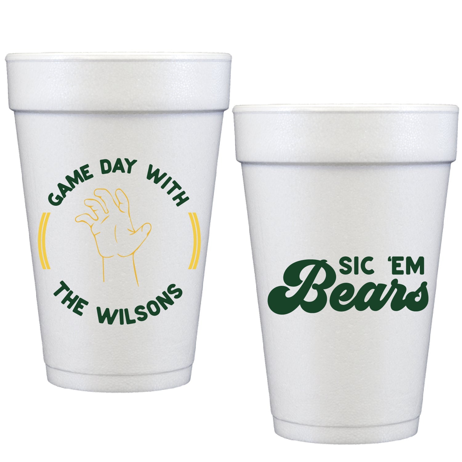 Baylor Game Day Personalized Styrofoam Cup