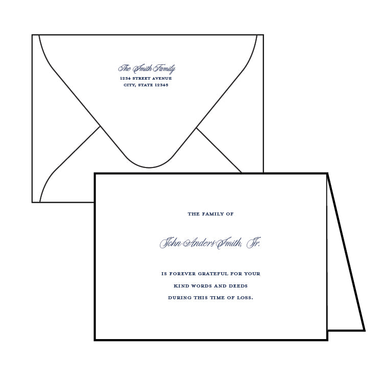 folded note | condolence card | thermography