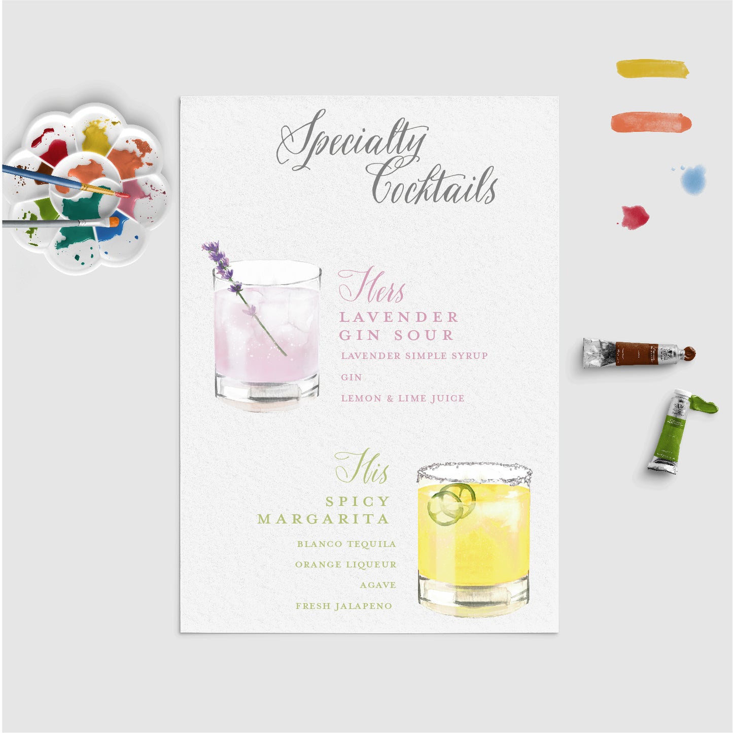 *signage | specialty cocktail illustrations