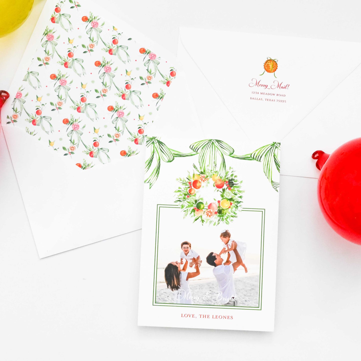 citrus wreath | holiday card | mesh by alex