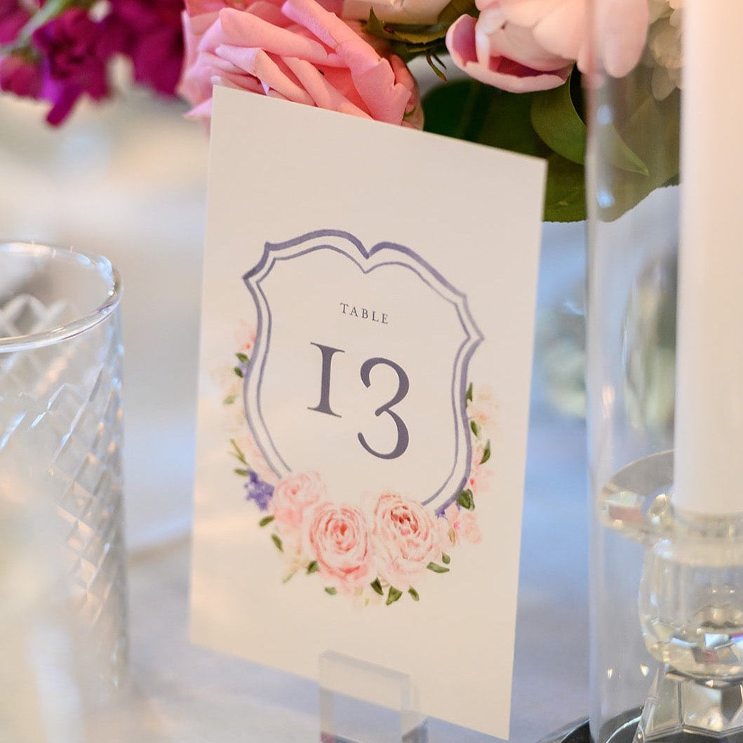 personalized crest table numbers