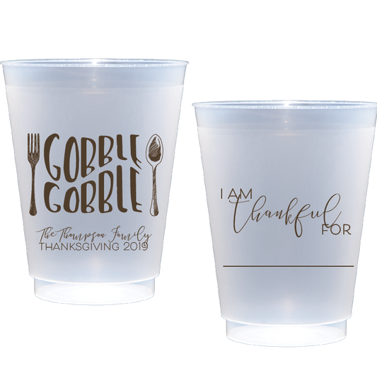 Personalized Thanksgiving frosted flex cups
