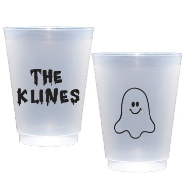 Personalized Halloween ghost frosted flex cups