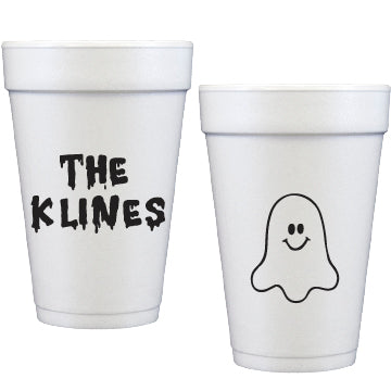 Personalized Halloween Ghost styrofoam cup