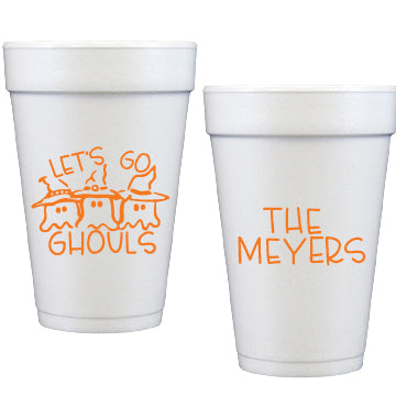 Personalized Halloween ghost styrofoam cups